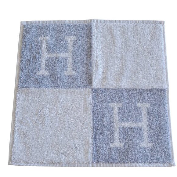 Hermes Blue Avalon Cotton Face Towel Cloth - Picture 6 of 10